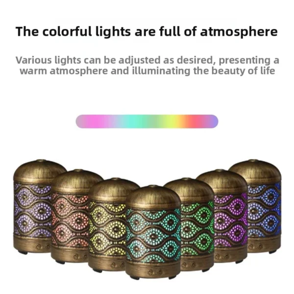 Silent Seven-color Home Diffuser Gold and Bronze Eye Aroma Diffuser Retro Humidifier Atomizer - Image 3