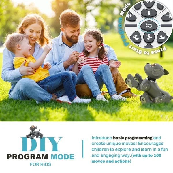 Robot Dog Toy for Kids Voice Remote Control Pet Interactive Touch Sensors 20+ Mode Robotic Puppy Toy Boys Girls - Image 3