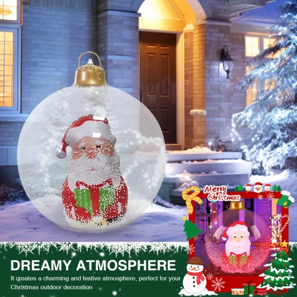 Christmas Luminous Inflatable Decorative Ball with LED Light Giant Inflatable Ball Ornaments Large PVC Decorated Ball Ornaments - Image 2