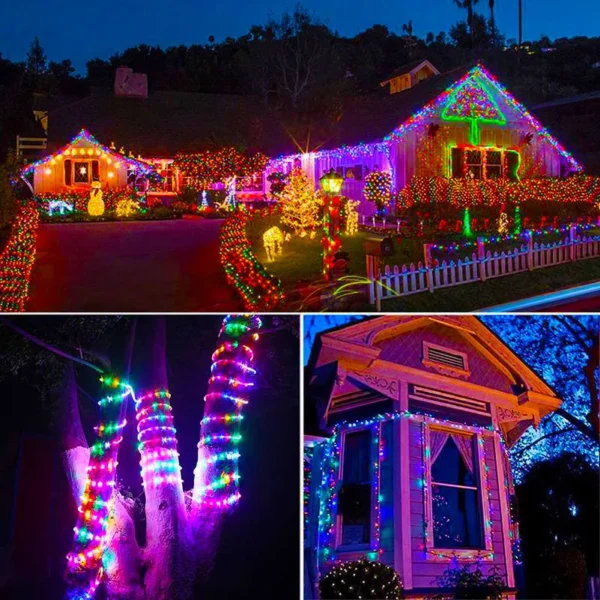 4Pack 400 LED Solar Light Outdoor Lamp String Lights For Holiday Christmas Party Waterproof Fairy Lights Garden Garland Copper - Image 3