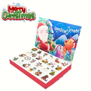 Christmas Advent Calendar Box Merry Christmas Advent Calendar Empty Gift Box Christmas Puzzle Calendar 24 Days DIY Gift Box