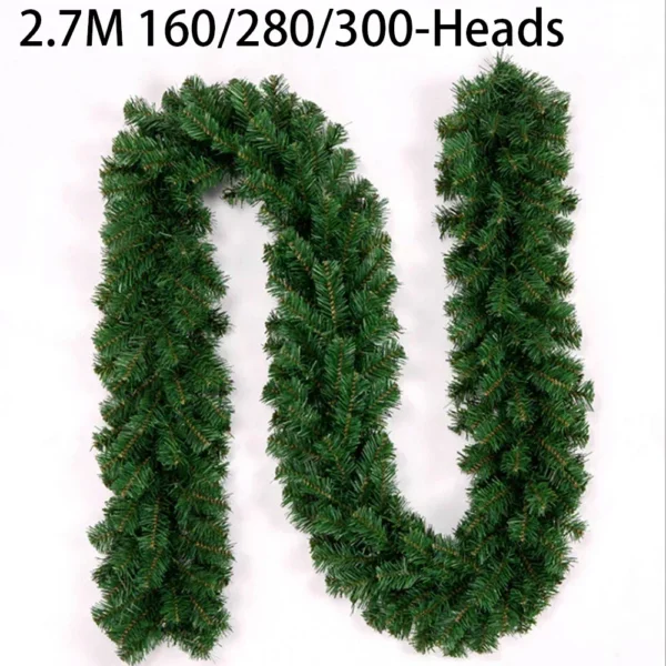 2.7M Artificial Pine Leaf Rattan Strip Green Christmas Garland Christmas Pine Tree Rattan Decor Xmas Tree Ornament - Image 6