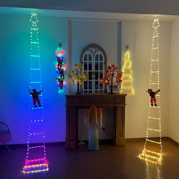 LED Christmas Decorations Fairy lamp LED Ladder Lamp with Climbing Santa Claus Home Outdoor Christmas Light New Year Ornaments s - Image 3