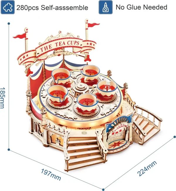 Magic Amusement Park Wooden Toys DIY Music Box Moveable 3D Wooden Puzzle for Kids Gifts for Christmas EA - Image 5