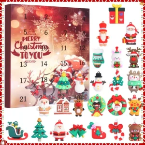 Advent Calendar 24 Grid 3D Santa Claus Doll Pendant Blind Box Family Party Children's New Year Christmas Gifts