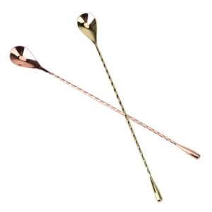 30/40cm Stainless Steel Stir Bar Spoon Mixing Ounces Cocktail Spoon Spiral Pattern Bartender Tools Teadrop Spoon Bar Tool