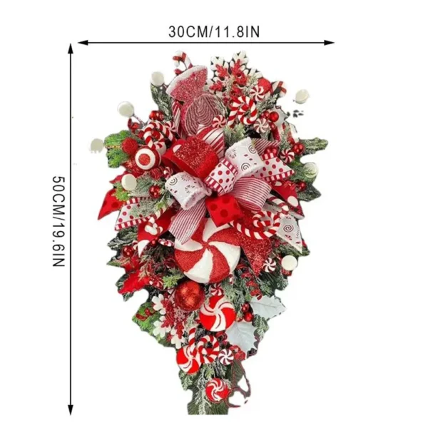Christmas Wreath Candy Upside Down Tree Garland Upside Down Artificial Christmas Tree Christmas Swag for Front Door - Image 6
