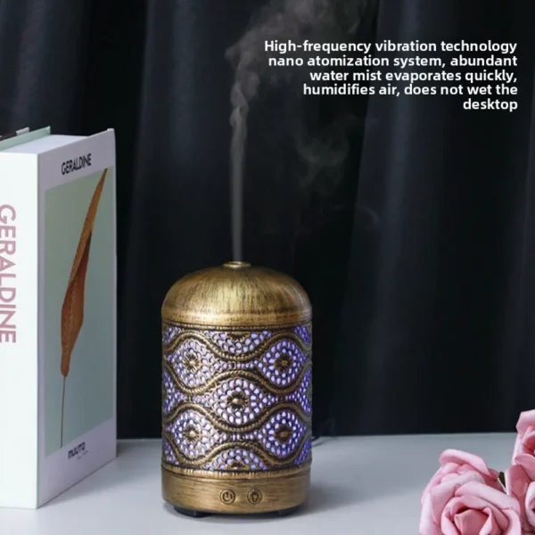 Silent Seven-color Home Diffuser Gold and Bronze Eye Aroma Diffuser Retro Humidifier Atomizer - Image 4