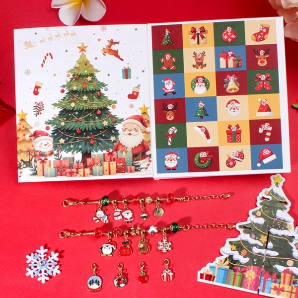 Christmas Children Crystal Bracelet Blind Box 24 Day Countdown Advent Calendar New Year Party Gift Box Decoration Festival Props - Image 2