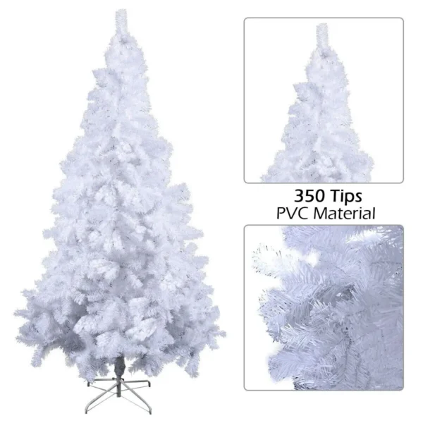 5FT Artificial Christmas Tree Realistic White Xmas Tree With Metal Stand - Image 3