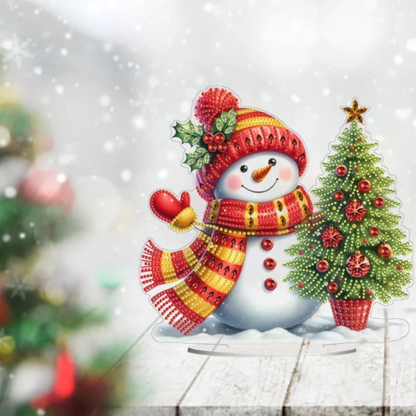 Acrylic Diamond Painting Desktop Decors Bedroom Table Decor Special Shape Christmas Tree Diamond Painting Tabletop Ornaments Kit