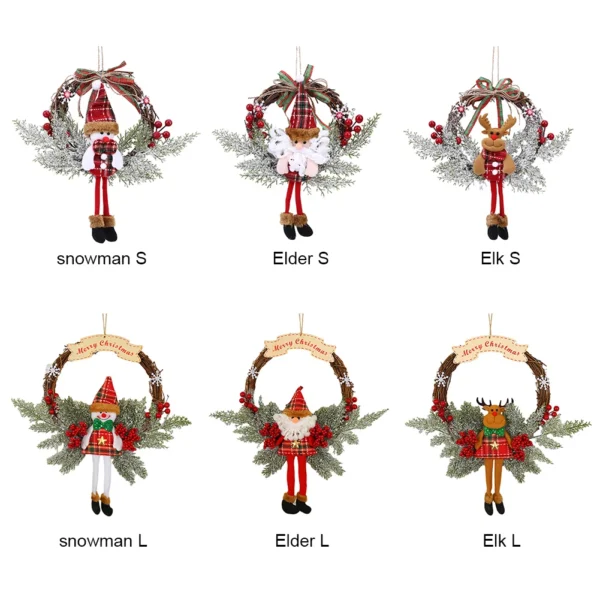Christmas Elk Wooden Garland Multifunctional Snowman Hanging Garland Decorative Festival Theme for Holiday Indoor Outdoor Decor - Image 2
