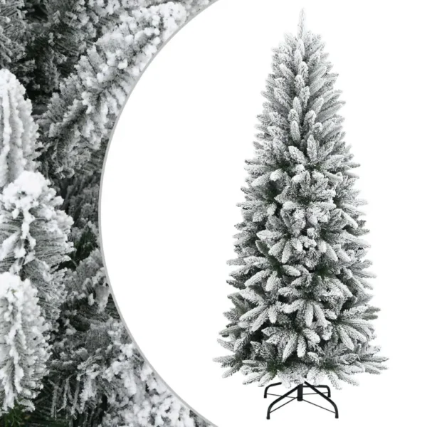 Flocked Snow Artificial Christmas Tree 180cm - Realistic PVC & PE Xmas Decor - Image 2