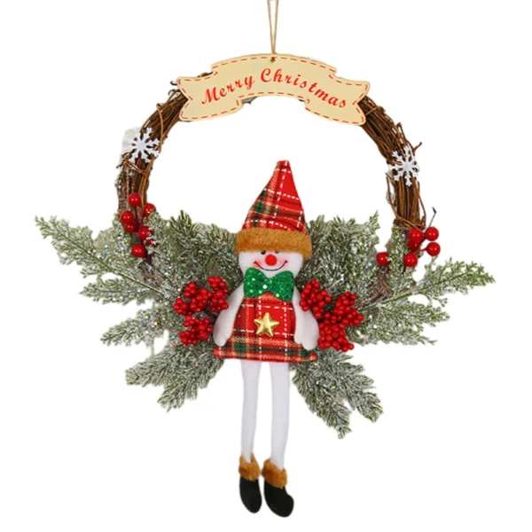 Christmas Elk Wooden Garland Multifunctional Snowman Hanging Garland Decorative Festival Theme for Holiday Indoor Outdoor Decor - Image 6