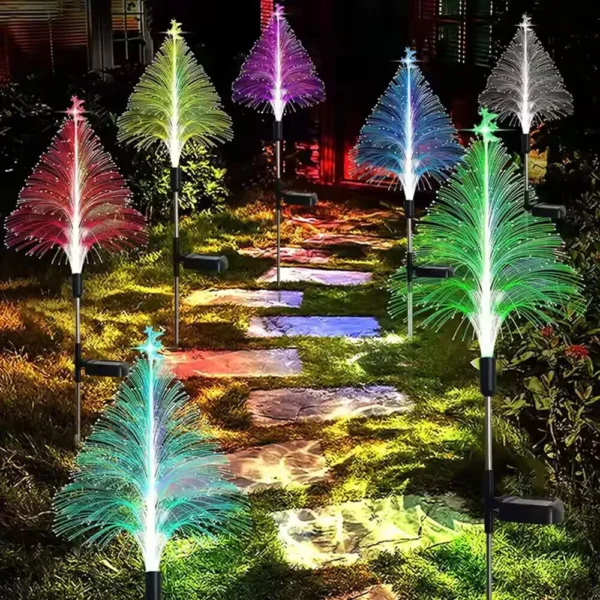 2Pcs Double Layer Solar Landscape Lights Outdoor Garden Christmas Lamp 7 Color - Image 2
