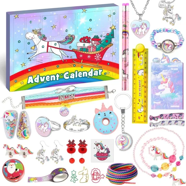 Unicorn Advent Calendar Stationery Advent Calendar Children's Christmas Calendar