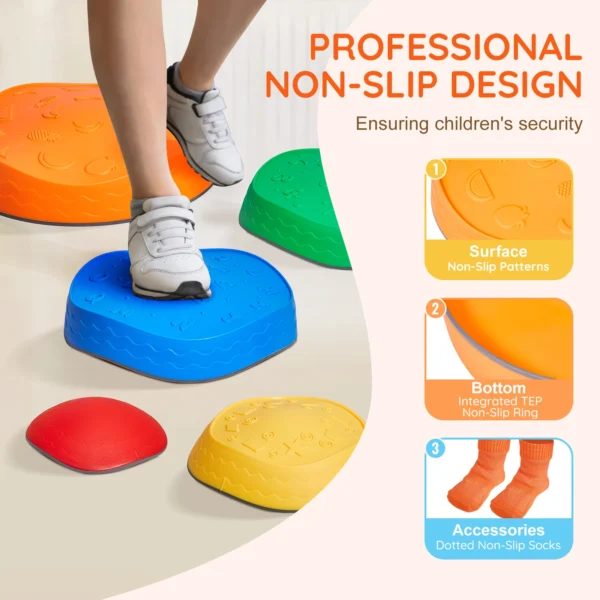 5PCS Balance Stepping Stones Montessori Children Toys Sensory Training Tactile Sensing for Kids Party Social Games - Image 4