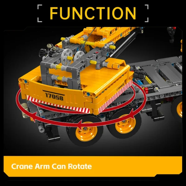 Technical Car Toys The Mechanical Crane Building Block Assembly Heavy-duty Truck Brick Set Kids Christmas Gift - Image 5